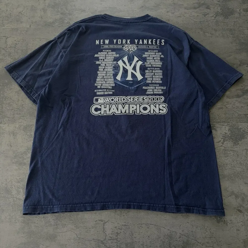 New York Yankees Shirt Mens XLarge 2009 MLB World Series Champions Majestic
